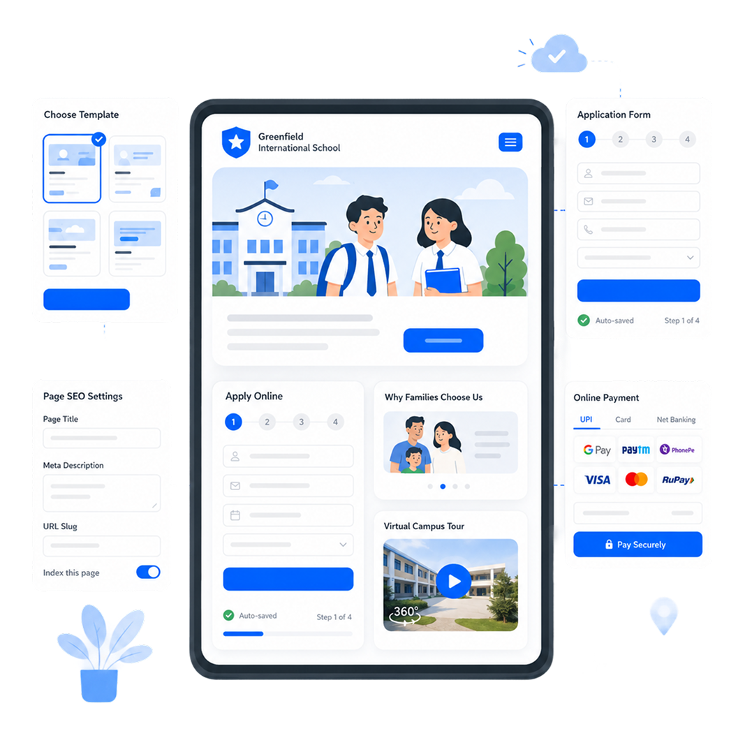 QuickEnroll admission website template preview