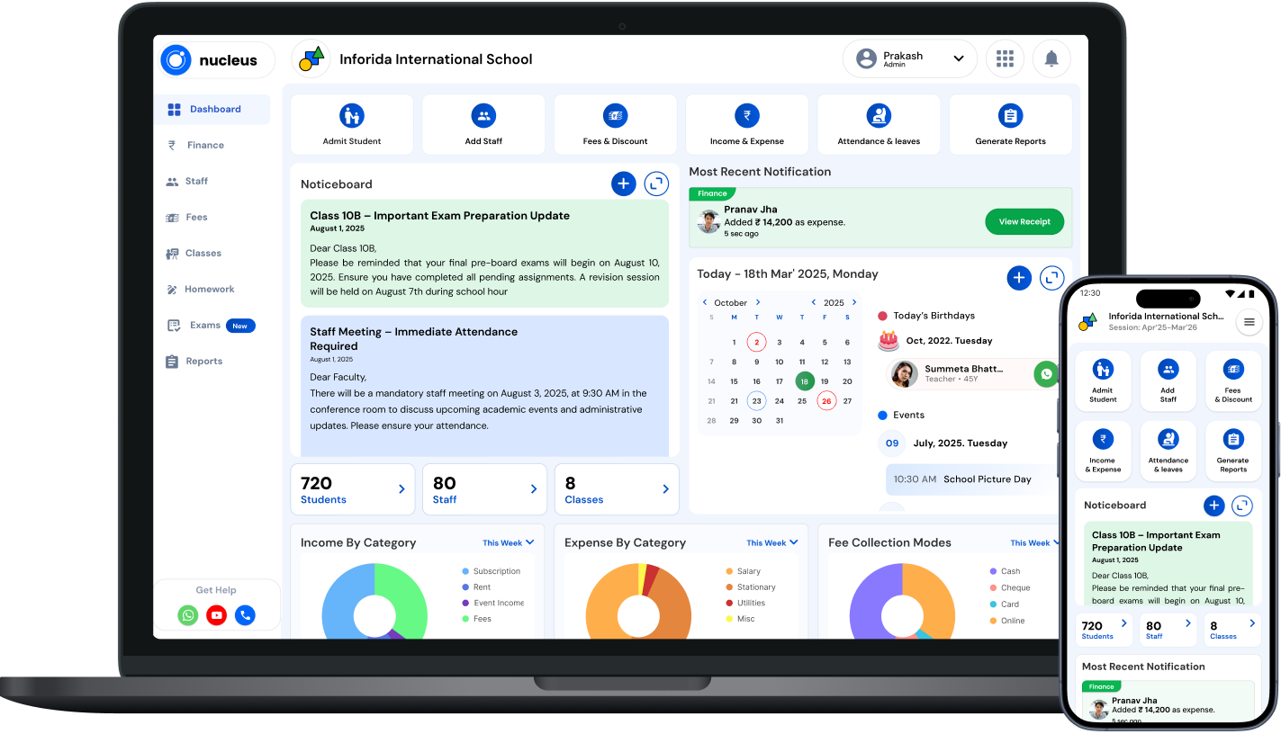 Nucleus Dashboard