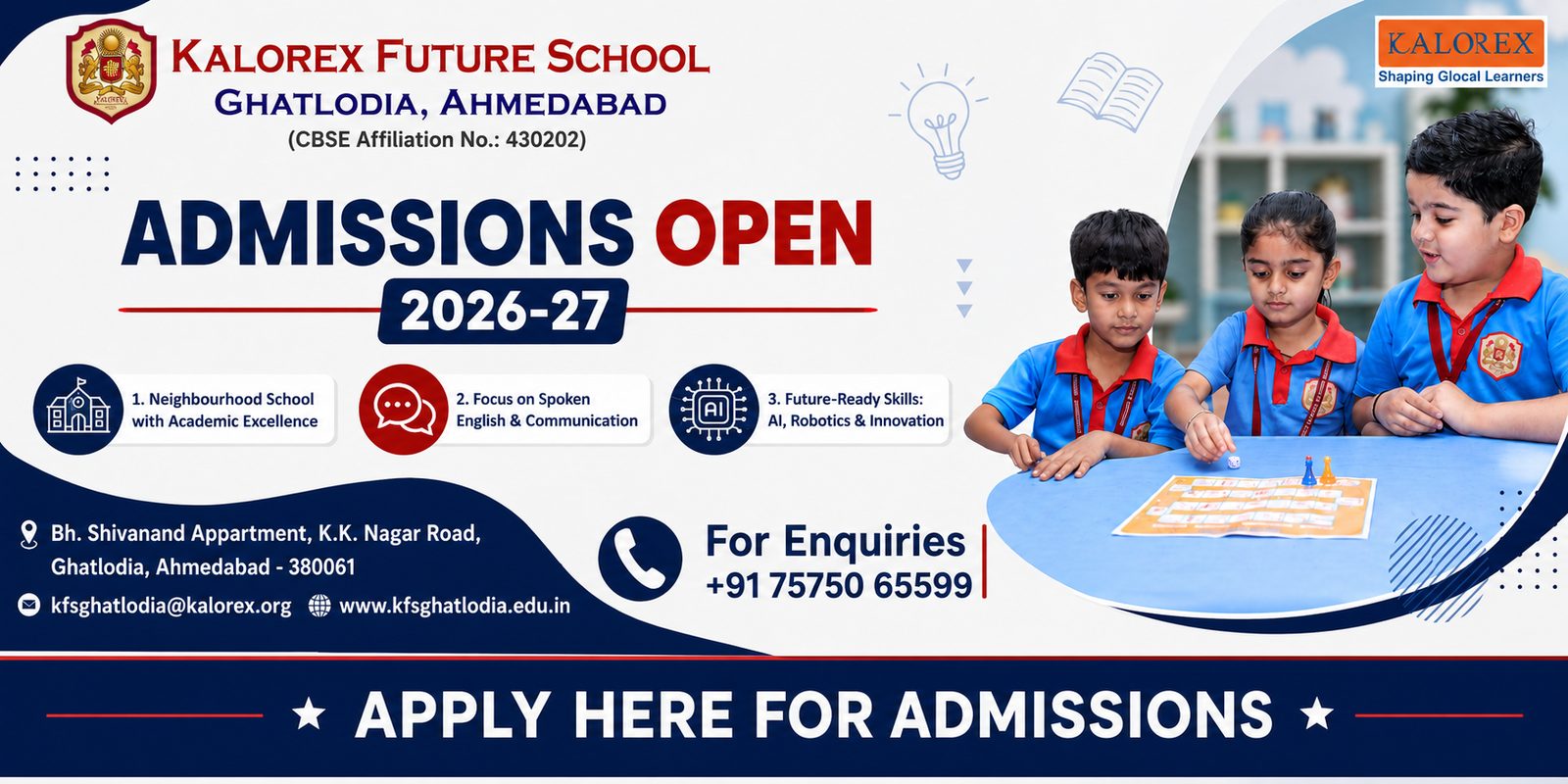 Kalorex Future School, Ghatlodia campus photo